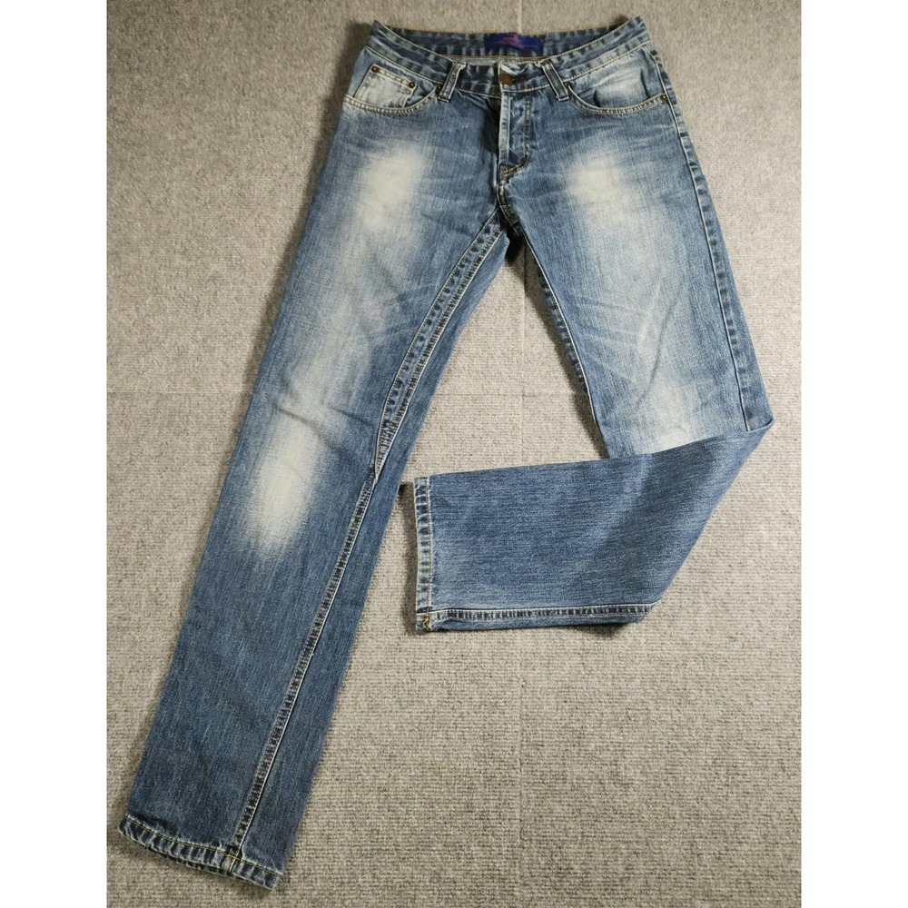Y.TWO Jeans Mens 30 Model 006 Blue Faded Straight Leg Button Fly Y2K Turkey